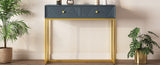 TREXM Modern Sleek Console Table Two Drawers with Stripe Design for Living Room and Entryway N715P201976E