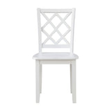 Classic Transitional 5pc Dining Set White Finish Dining Table and Four Side Chairs Set Lattice-Back B011P144224