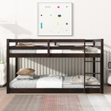 ZNTS Solid Wooden , Solid Rubber Wooden Twin over Twin Loft Bed with Ladder ,Upper and Bottom Bed W504P191655