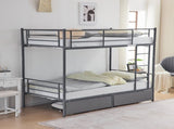 Twin Over Twin Convertible Bunk Bed with 2 Storage Drawers, Metal Bunk Bed Can 58532352
