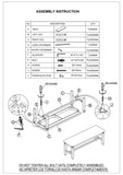 1pc Driftwood Finish Standard Height Bench Gray White Fabric Upholstered Seat Cushion Tapered Legs B011P184617
