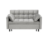 Modern Velvet Loveseat Futon Sofa Couch Pullout Bed, Small Love Seat Lounge Sofa w/Reclining W1658P145846
