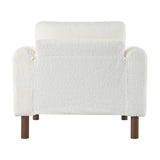 Oversized Accent Chair, Upholstered Living Room Chairs Single Sofa Chair with Walnut Legs, Curved N765P189679W