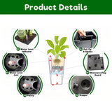 Pack of 2 Square Planter 22-Inch High Faux Rattan Design Flower Pot with Automatic Watering System W3213P311469