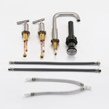 8 in. Widespread Double Handle Bathroom Faucet with Pop Up Drain in Brushed Nickel W122459284