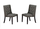 ZNTS Modern Fabric / Polyfiber Ash Black Tufted Set of 2 Chairs Seat Chair Rubber wood MDF Kitchen B011P194025