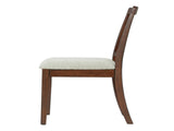 2-Piece Modern Scandinavian Chairs, Curved Wood Backrest with Gray Fabric Seat, Finish for 07427391