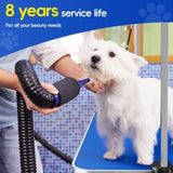 LEHUOCW Grooming Table, Adjustable Cat Drying Desktop with Arms, Nooses, Mesh Tray, Foldable Pet W3150P280653