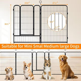 16 Panels Heavy Duty Metal Playpen with Self-Locking Gate, Extra Tall 40" Dog Fence Pet Exercise Pen W2887P314281