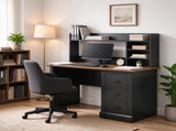 47" Computer Desk with 3 Drawers & Storage Shelves, Home Office Study Writing Table 03295070