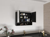 Manchester Rectangle Medicine Cabinet with Mirror Black Wengue B06280341