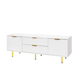 Modern warm white TV cabinet , for Living Room Bedroom W331P240826