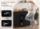 31.5" Kitchen Buffet Sideboard Cabinet with Push-to-Open Doors, Wood Storage Cabinet for Dining Room 63808067
