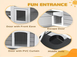 Gray 2-Story Waterproof Outdoor Cat House with Escape Door, Openable Roof 40348810