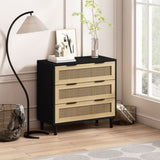 ZNTS 31.50"3-Drawers Rattan Storage Cabinet Rattan Drawer,for Bedroom,Living Room,Dining W757127393