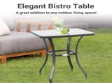 27" Square Glass Bistro Table for Outdoor Garden Dining 75133203