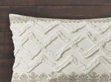 Full/Queen 3 Piece Cotton Duvet Cover Set with Chenille Tufting B035129140