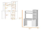White 3-Tier Storage Shelves Computer Desk B062P175110