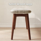 (Off White) Natural Oak Wood for Dining Bench Table Bench for Living Room With Leather Cushion W1283P297200