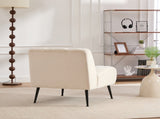 24.4" Wide Modern Upholstered Armless Chair with Black Metal Legs, Velvet Accent Chair for Living W3098P308777