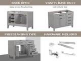 36" Bathroom Vanity without Sink, Cabinet Base Only, Bathroom Cabinet with Drawers, Solid Frame and WF296707AAE