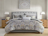 5 Piece Cotton Duvet Cover Set Grey King B035129117