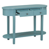 TREXM Elegant Retro Console Table with Curved Design Smooth Glaze for Entryways, Living Rooms N715P230796C