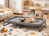 Large Elevated Dog Bed, Raised Outdoor Pet Cot with Removable Pad, Portable Metal Frame for XL 02756546