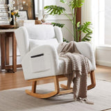 27.2"W Modern Accent High Backrest Living Room Lounge Arm Rocking Chair, Two Side Pocket W834P178233