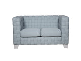 Saree Light Teal Chenille & White Finish Loveseat B2726P454998