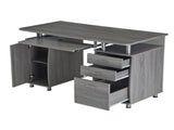 Complete Workstation Computer Desk with Storage, Grey 74539286