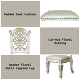 Vendome Synthetic Leather & Antique Pearl Finish Side Chair B2726P288759