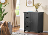 Bathroom Storage Cabinet with 4 Drawers, Side Storage Organizer with 1 Cupboard and 2 Shelves 53228698