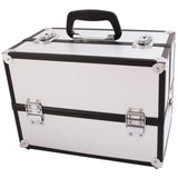 ZNTS SM-2083 Aluminum Alloy Makeup Train Case Jewelry Box Organizer Silver 53090133