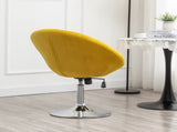 Noas Velvet Upholstered Tufted Back Swivel Accent Chair, Yellow T2574P164851