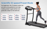 ZNTS NEW Home Folding Treadmill with Pulse Sensor, 2.5 HP Quiet Brushless Motor , 7.5 MPH, 300LBS Weight N728P182196B