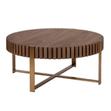 Modern Handcraft Drum Coffee Table 31.5 inch Round Coffee Table for Living Room,Small Coffee Table W2582P167673