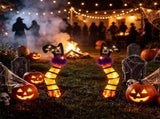2 Pack Lighted Halloween Witch Legs Yard Decor, Battery Operated 6H Timer Metal Frame Witch Legs 07410876