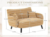 Modern style two-seater sofa with ultra-comfortable armrests, armrest pillows, and storage pockets, W395P376588