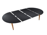 Extensible table,DINING TABLE,OFFICE TABLE,COFFEE TABLE,wood leg,MDF top,100/140/180x100x75cm,black W234P254262