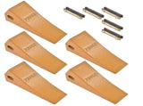 5Pcs 230SP Casting Bucket Teeth & TF23P Flex Pins Fits for Backhoe Skid Steer Loader 13799251