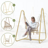 ZNTS Swing Chair Handmade Macrame Swing Hammock Chair with Stand 17162944