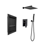Shower System with rain shower head, hand shower head, water control valve, shower bracket, hose and W2287141510