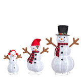 Set of 3 Lighted Snowman Family Christmas Yard Decorations, 4FT 3FT 2FT Pre-lit Pull Up Snowman with 22470567