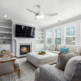 47 Inch Ceiling Fan with 22W LED Light and Remote Control 6 Speeds Reversible DC Motor White for W934P288499