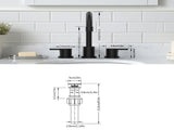 Widespread Bathroom Sink Faucet Matte Black 2 Handle 8 inch Lavatory Faucet 3 Hole 360&deg Swivel 37264555