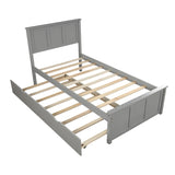 Platform Bed with Twin Size Trundle, Twin Size Frame, Gray WF194473AAE