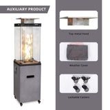 ZNTS 16 Inch x 61 Inch Height Outdoor Propane Gas Fire Heater With Tempered Glass W2029120098