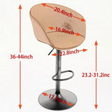 Adjustable Swivel Bar Stools, Mid-Century Modern PU Leather Upholstered Counter Height Bar Stool, W1143P173512