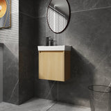 20" Wall-Mounted Bathroom Vanity with Ceramic Sink, Storage Cabinet with Doors,Bathroom Cabinet Set W1972P196394